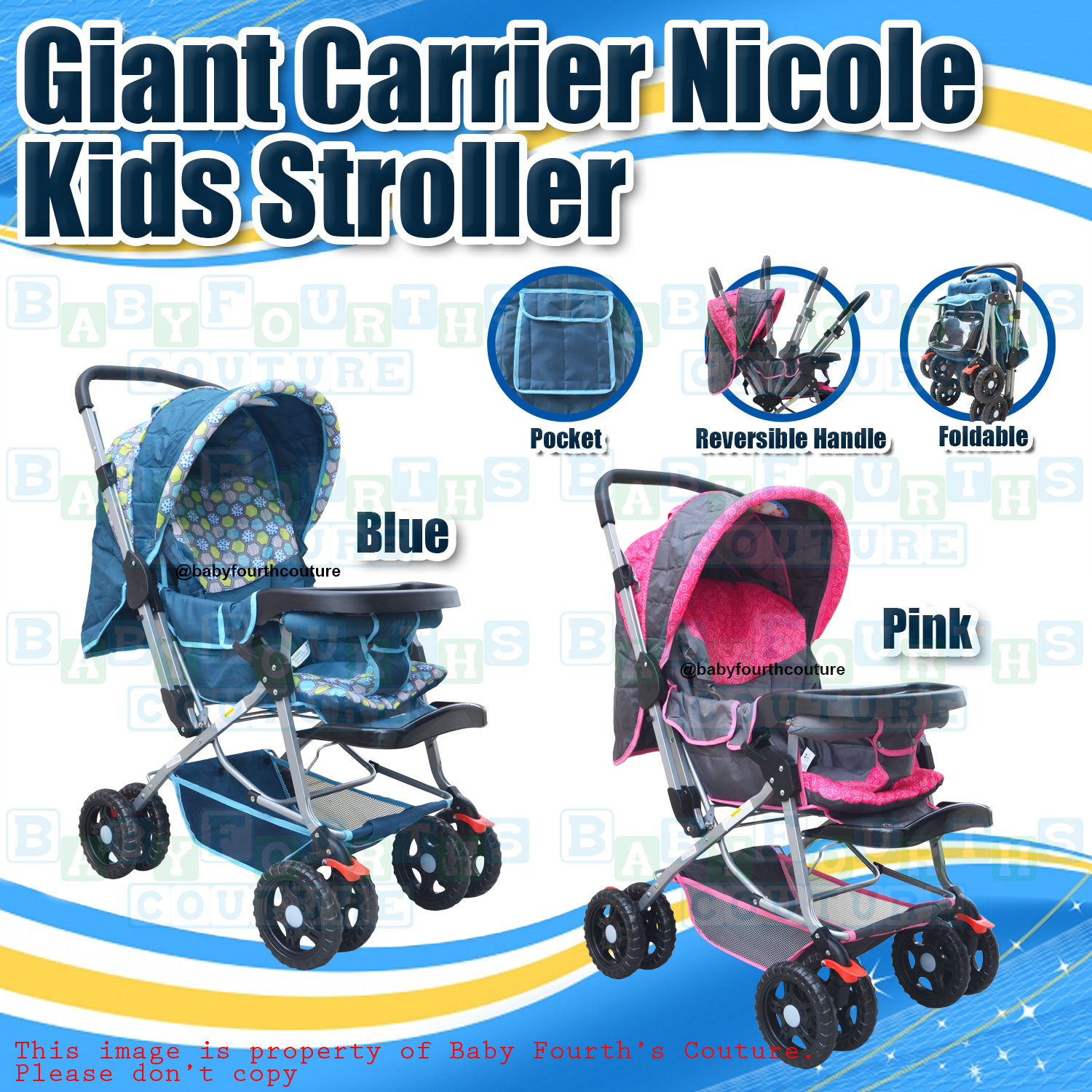 giant carrier stroller pink