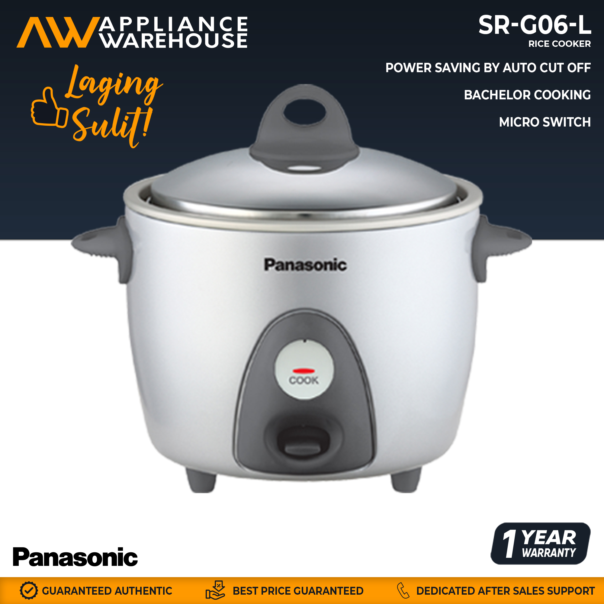 Panasonic SRG06 R/L Rice Cooker[Appliance Warehouse] Lazada PH