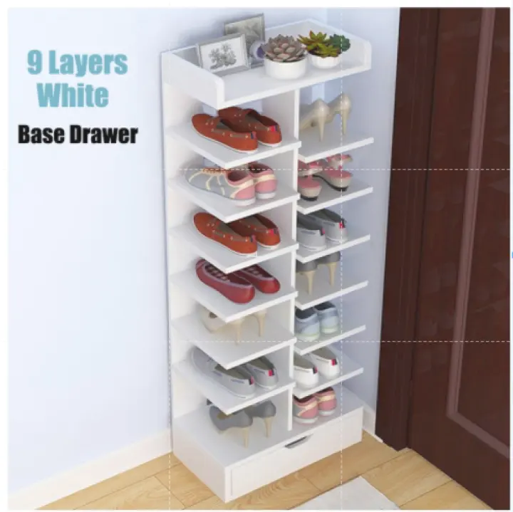 The Baby Diary Wood Wooden Shelf Shoe Storage Rack Organizer With Drawer Lazada Ph