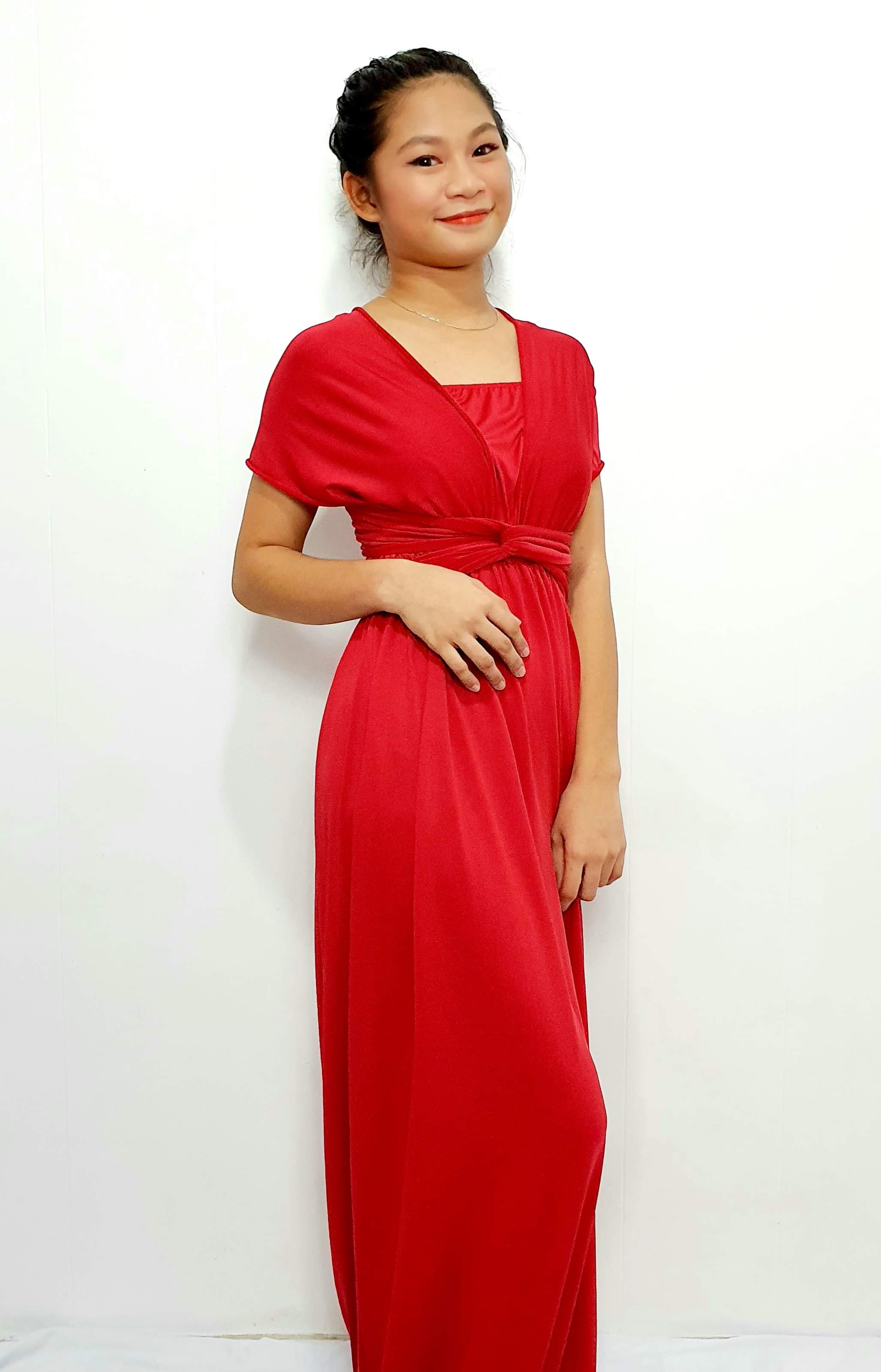 strapless open back dress Maternity Madeline Convertible Chiffon Dress