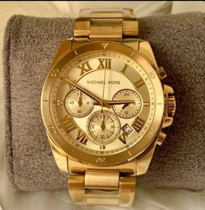Michael Kors Mens Chronograph Quartz Stainless Steel Gold Dial 44mm Watch  MK8494  Royalwristpk