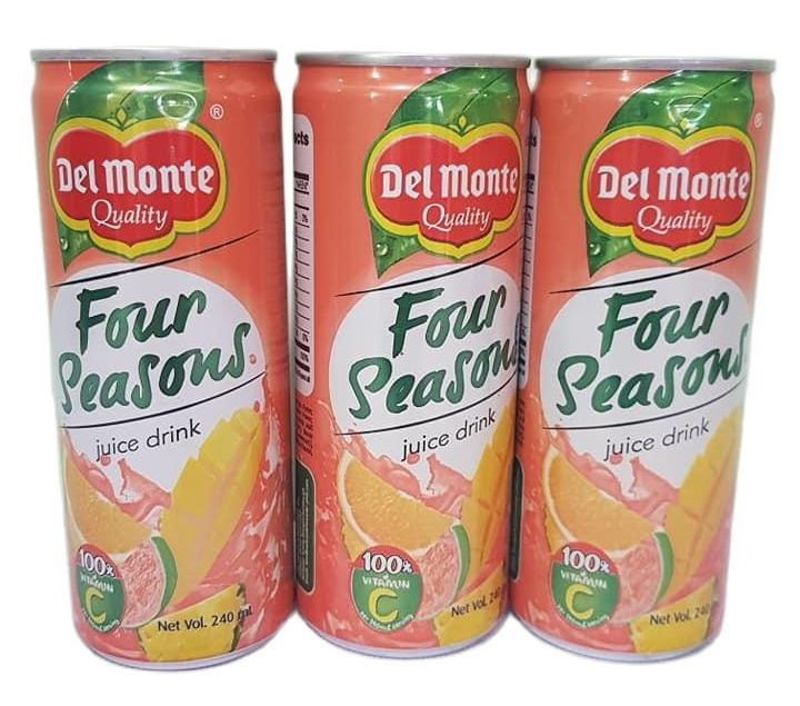 Del Monte Four Seasons Juice Drink (pack of 6 cans x 240 ml) Lazada PH