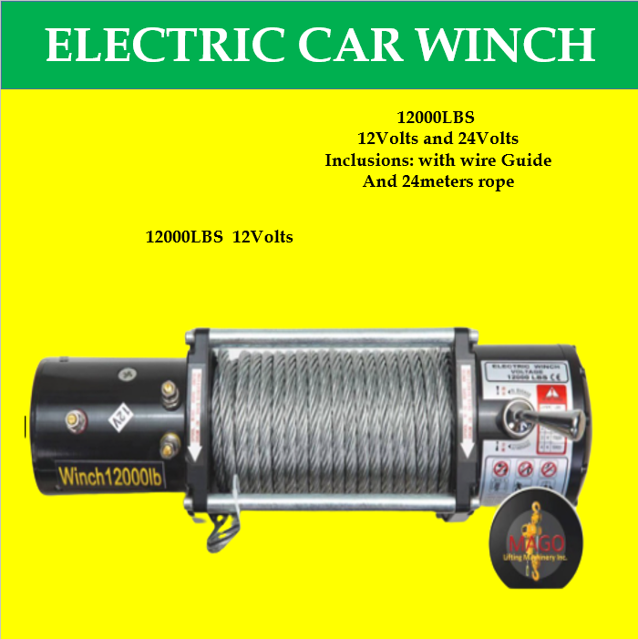 MAGO 12000LBS 12V/ 24V ROAD PORTABLE VEHICLEMOUNTED ELECTRIC CAR WINCH RECOVERY WINCH TRUCK CAR
