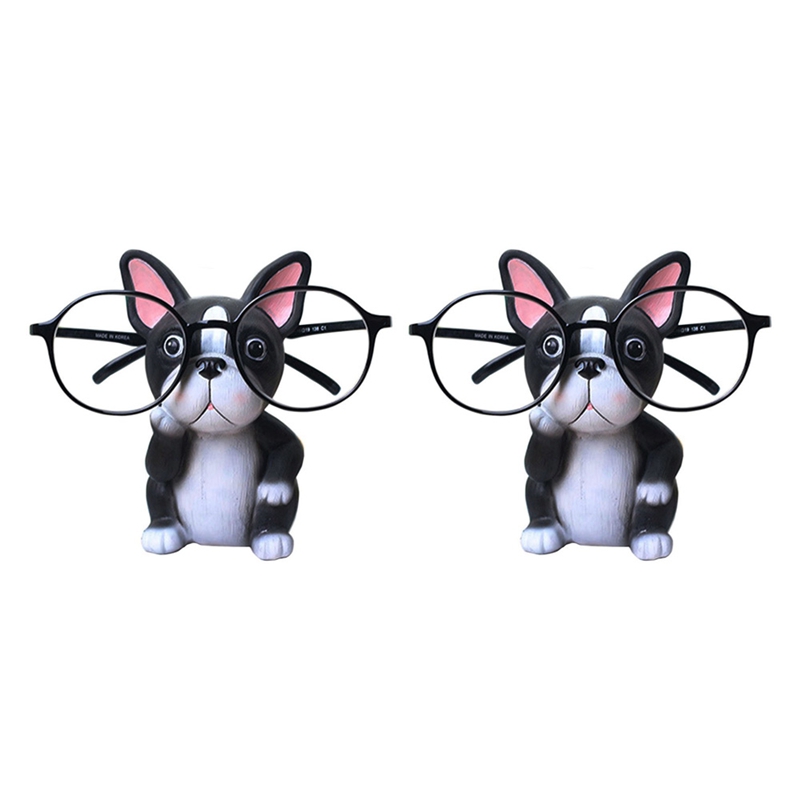 2X Puppy Dog Glasses Holder Stand Eyeglass Retainers Sunglasses Display Cute Animal Design Gift