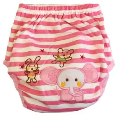 Washable and Reusable Baby Cloth Pee Potty Toilet Training Pants - Pink Elephant