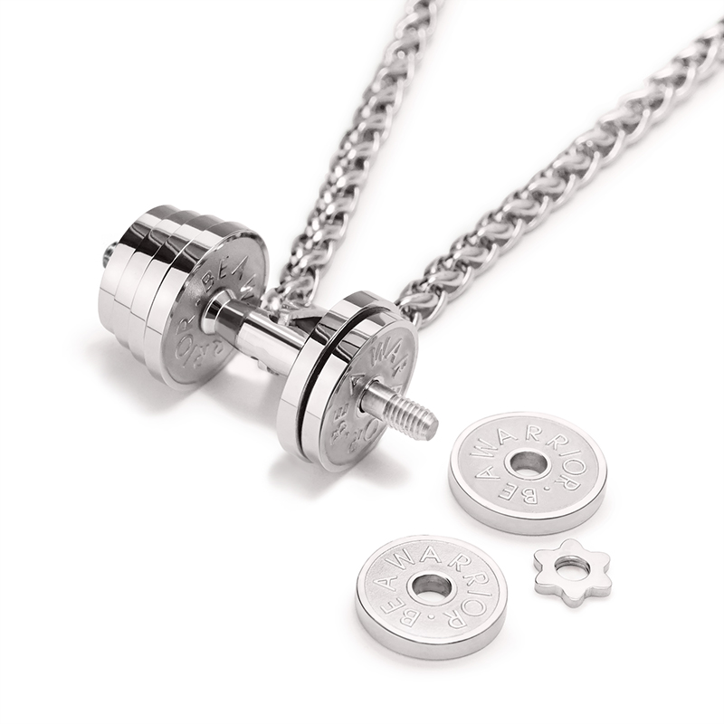 Dumbbell Necklace Men's Titanium Steel Sports Europe And America