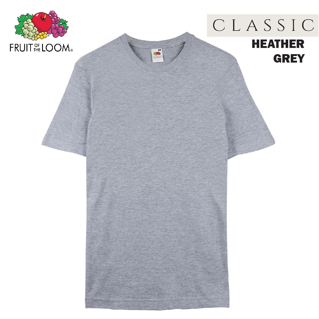Fruit Of The Loom – Maglietta A Maniche Lunghe Uomo, Colore Heather Grey, Taglia XX-Large, 100% Cotone (melange 97% Cotone 3% Poliestere), Cuciture Doppie
