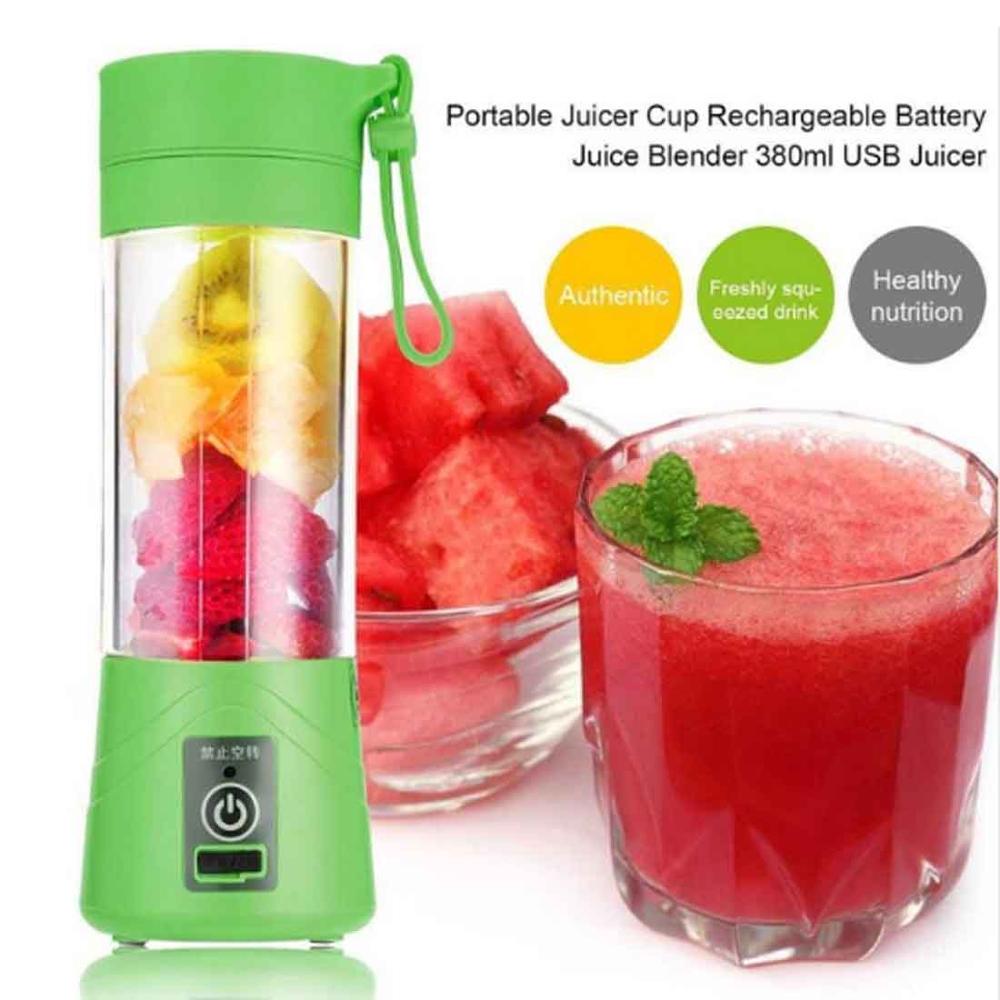 Blue 380ML USB Personal Size Juicer Blender Shakes Smoothies Extractor Mixer Mini Juicer Cup Fruit Mixing Machine for Home Gym Travel Portable Blender 