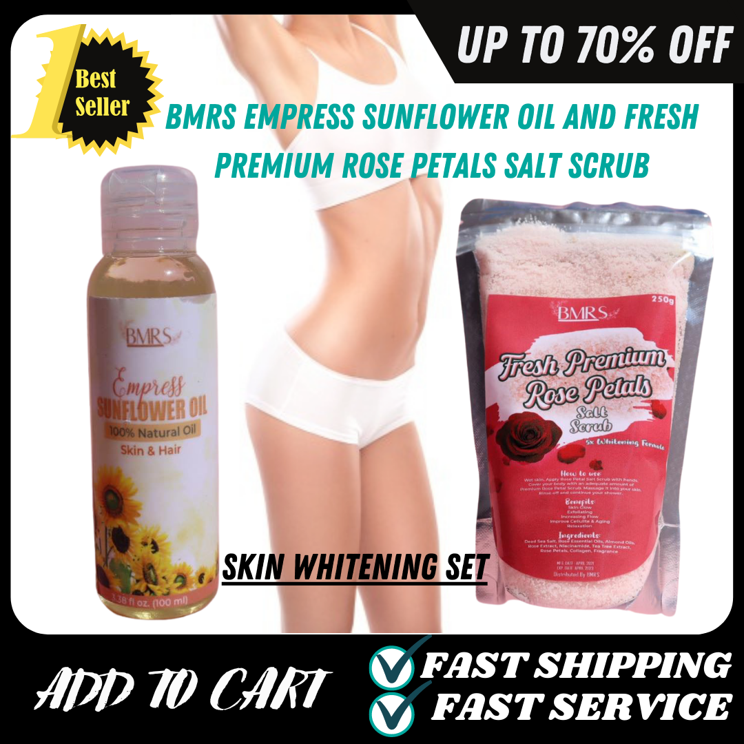 BMRS Fresh Premium Rose Petals Salt Scrub & Empress Sunflower Oil [Skin