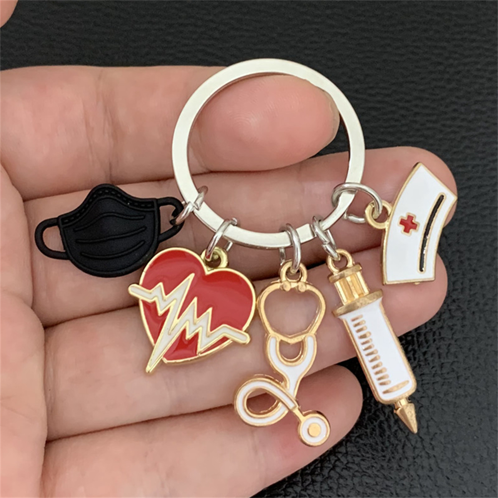 Key Pendant Metal Keychain Keyrings for Car Keys Decoration Backpack  Hanging Stethoscope Alloy Nurse 