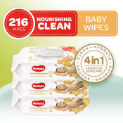 Huggies Nourishing Clean Baby Wipes - 72 sheets x 3 packs