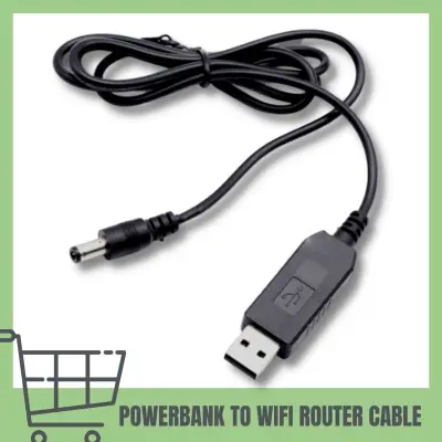 CO MNL - Powerbank to Wifi Router Cable | 5V to 12V USB Booster Cable Modem and Router | Wifi Connector to Powebank | Wifi Cable to Powerbank USB | Cable to WIFI Router USB Power Cable DC 5V to 12V | Step Up Cable 12V for Modem |