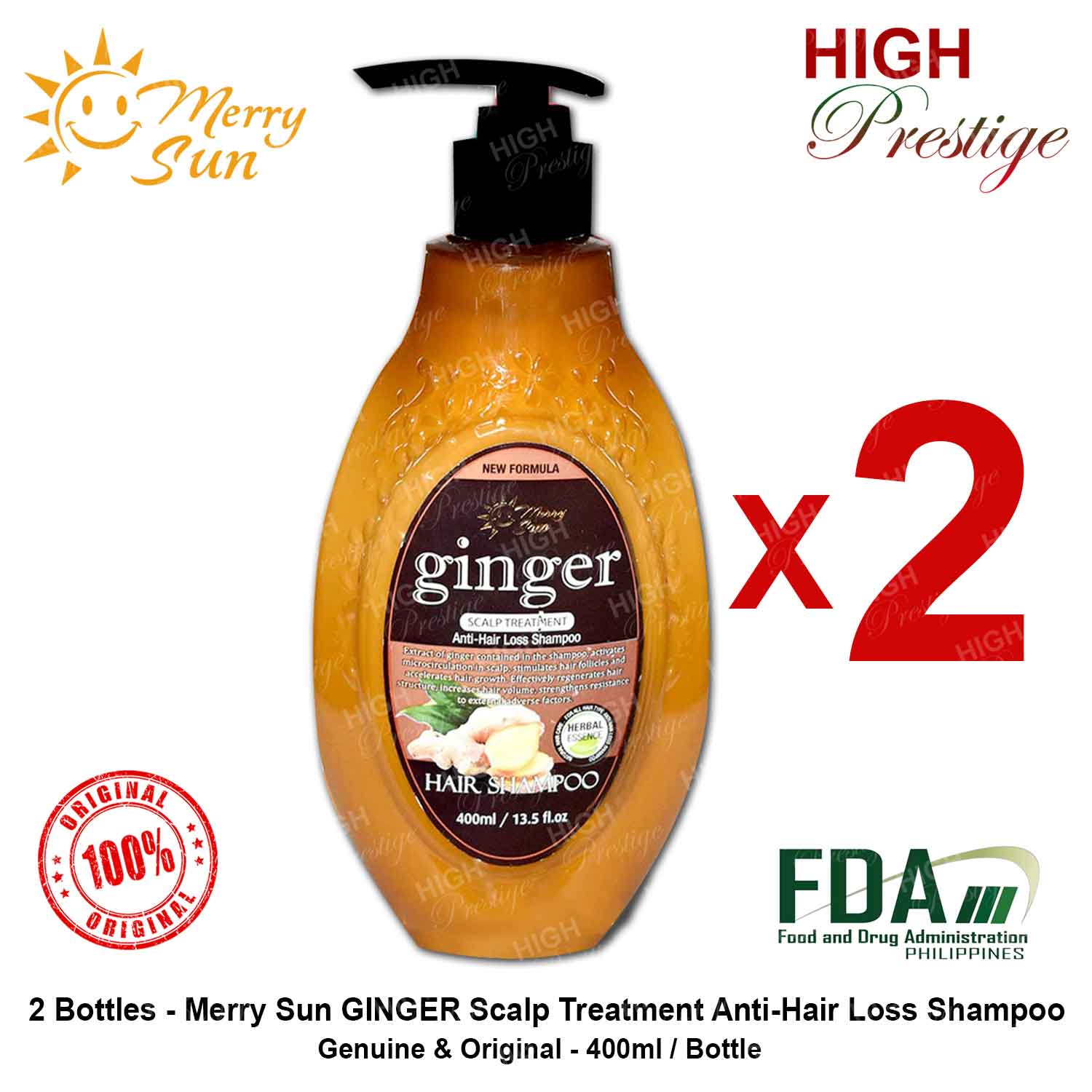 Merry Sun GINGER Shampoo 400ml Merry Sun GINGER Scalp Treatment Anti