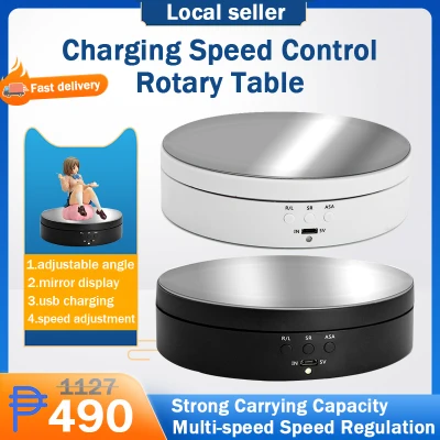 [Local Seller]Rotating display stand adjustable speed turntable electric rotating product display turntable, maximum 3KG photography and video shooting 360 degree turntable