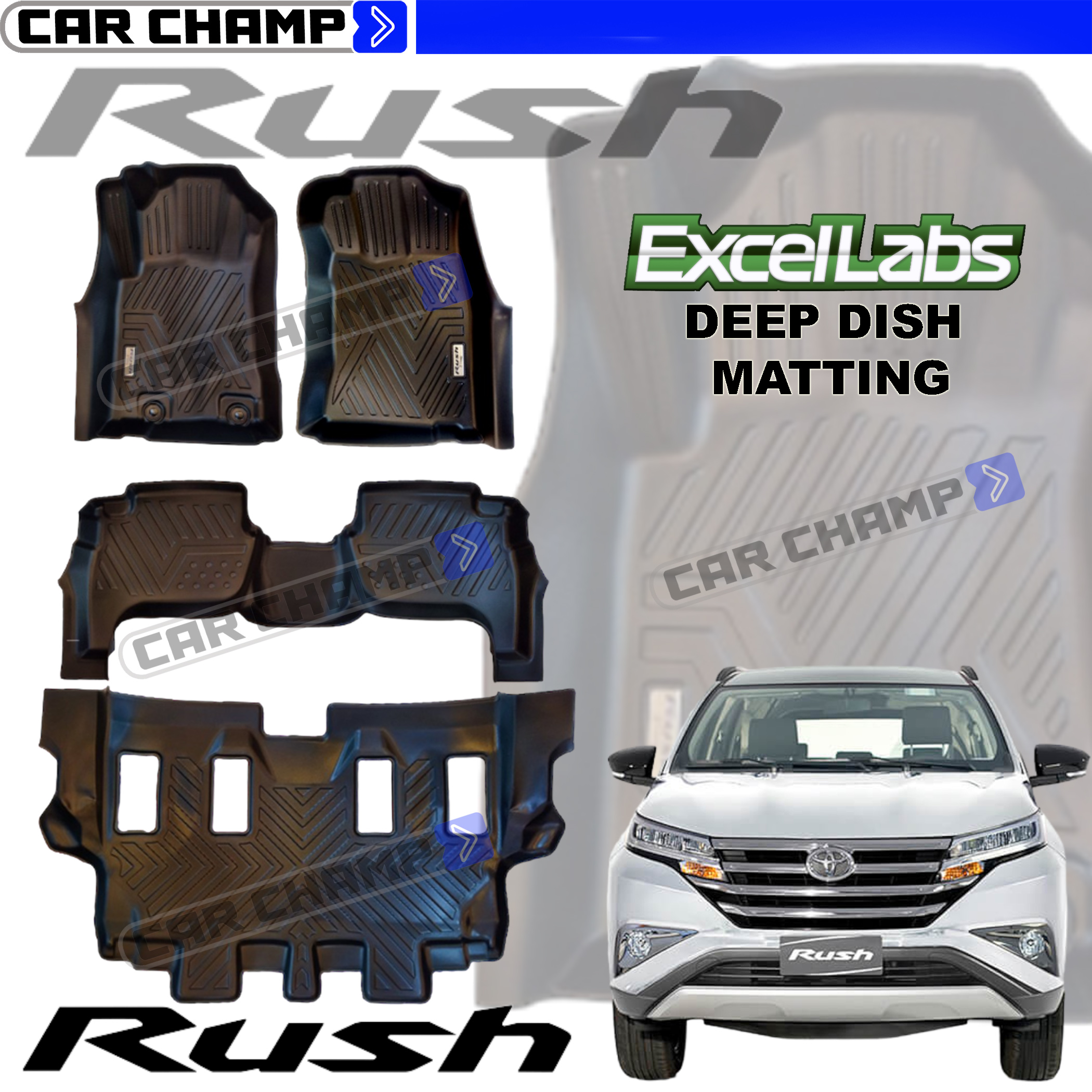 Toyota Rush 2018 to 2023 OEM Deep Dish Matting 7 Seater [ V1 / V2 / 5D
