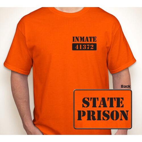 T for men/State Prison Inmate Number County Jail Prisoner T-Shirt ...