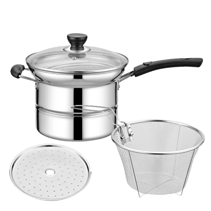 Korean 22 cm Stainless Steel Pot Multipurpose Cooking Pot Gas Stove