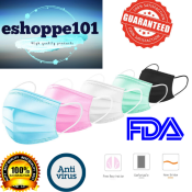 ESHOPPE101 Colored Disposable Protective Surgical Face Mask / Colored Facemask 3PLY 50PCS