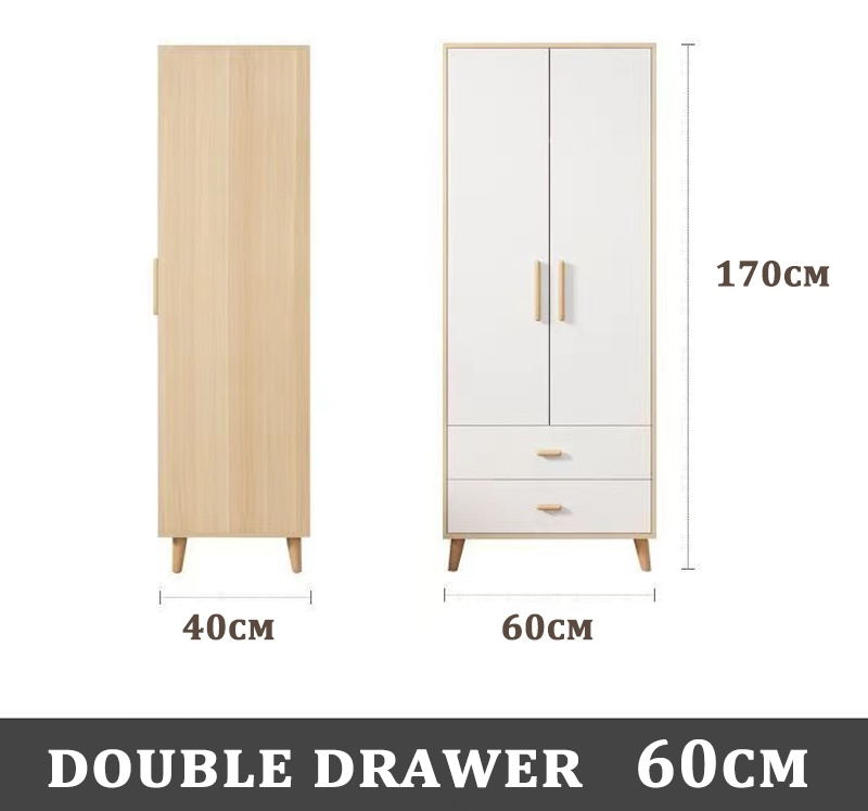 SuperValue Solid Wood Wardrobe Clothing Storage with Drawers