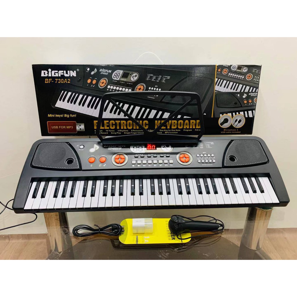 Electronic Keyboard Piano 61 Mini Keys BigFun with Small Microphone and