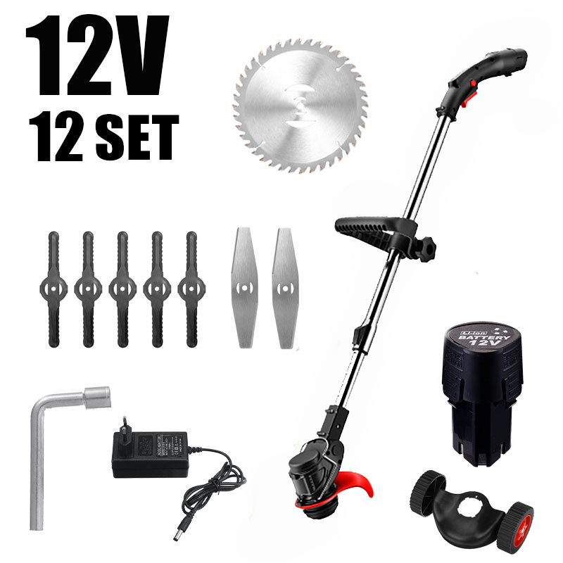 Lawn Mower Grass Cutter with Wheels Portable Grass Cutter Trimmer