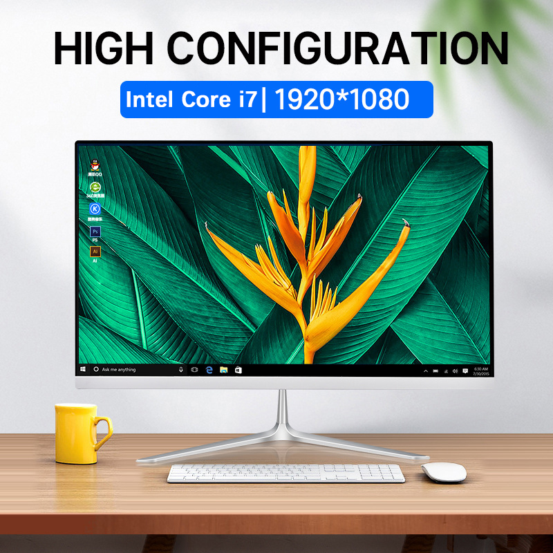 2024 Model All in One Desktop Computer 24/27 inch Curved Screen Intel