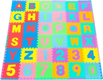 Monstermarketing 26 Letters and Numbers 6-inch AB EVA Play Mat For Kids