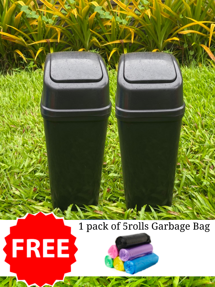 LHK (BUY 1 Trash Bin/GET with 5rolls Garbage Bag) Trash Can Plastic