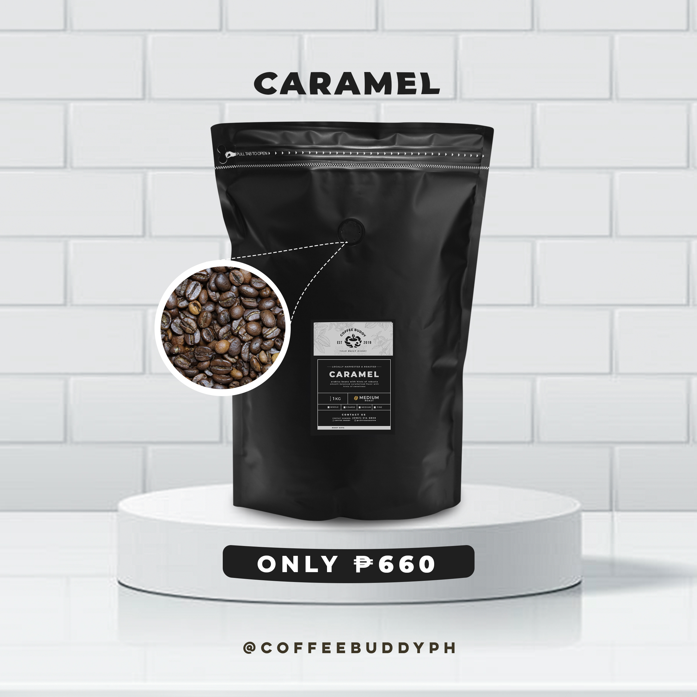 1kilo Caramel Coffee (Grounds / Whole Beans) Coffee Buddy PH Lazada PH