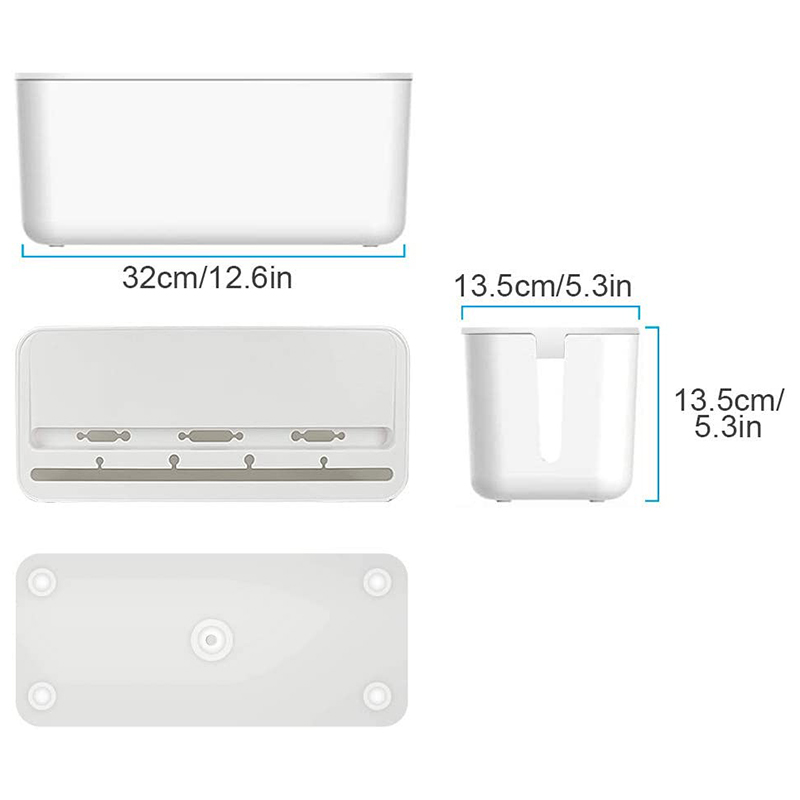 Cable Management Box, ABS Cable Organizer Cord Hider Box, Computer Power Lines, Route Cables, Under Desk Power Strip
