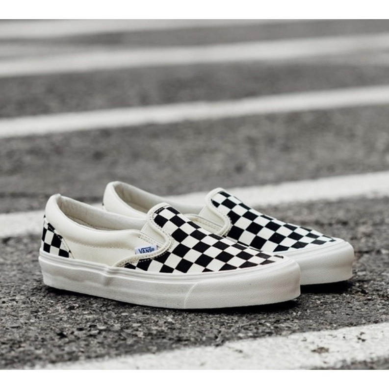 Giảm giá High quality Vans vault og classic slip on LX checkerboard Unisex  casual skate shoes - BeeCost