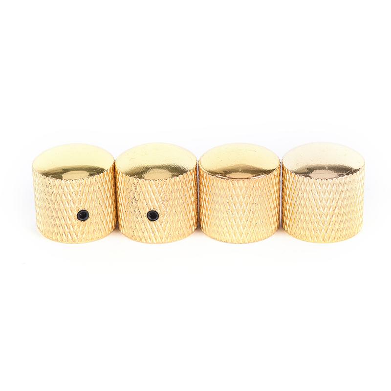 KHIN โลหะ4Pcs กีตาร์เบสไฟฟ้าอะไหล่ลูกบิดกีตาร์ลูกบิดควบคุม Dome Knobs + ประแจ