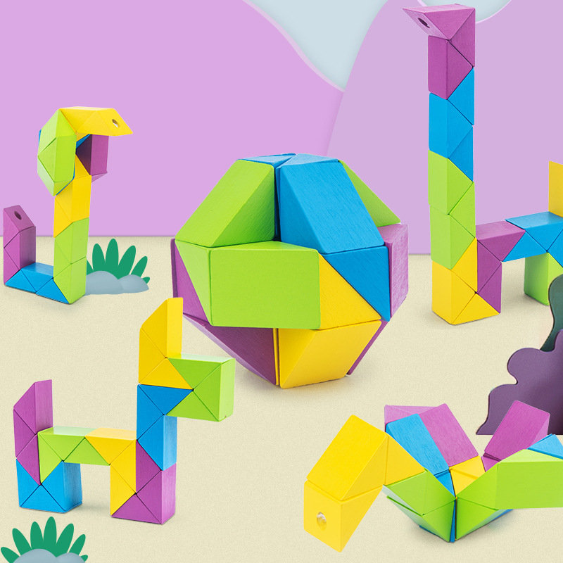 LZD Wang Magic Ruler 24 Segment Twisted Building Blocks Snake-Shaped ...