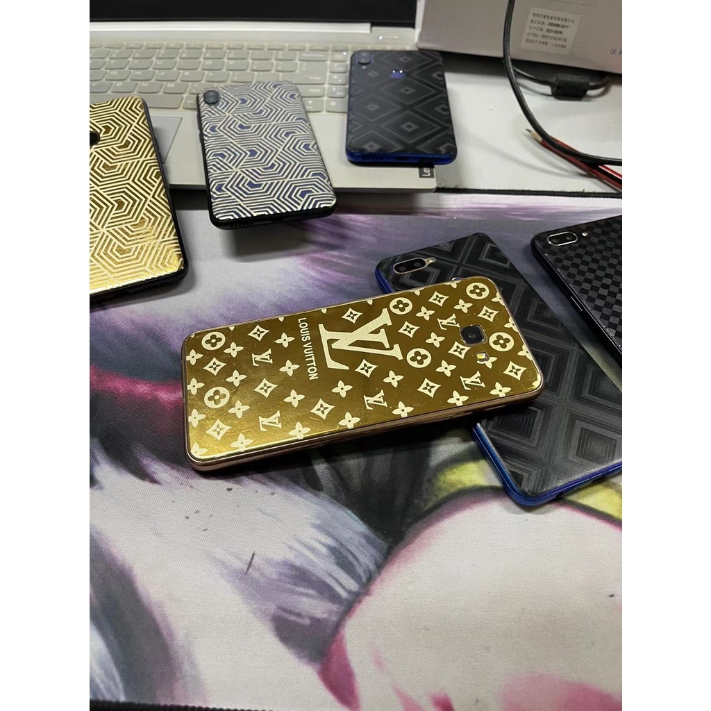 OSO】3D LV Design Carbon Fiber Back Film Protector Sticker For