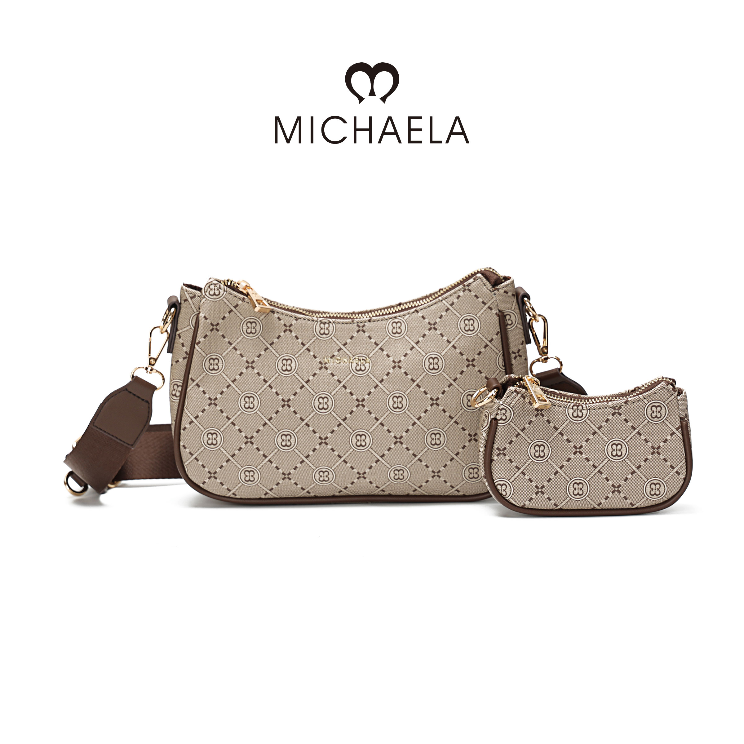 MICHAELA Checkered Sister Sling Bag for Women with Small Purse