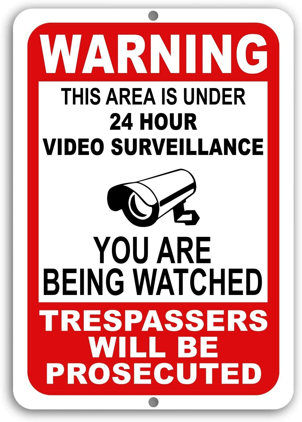 Warning This Property Under Hour Video Surveillance Sign Security CCTV ...