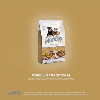 Monello Traditional Dog Food for Adult 7kg 1kg