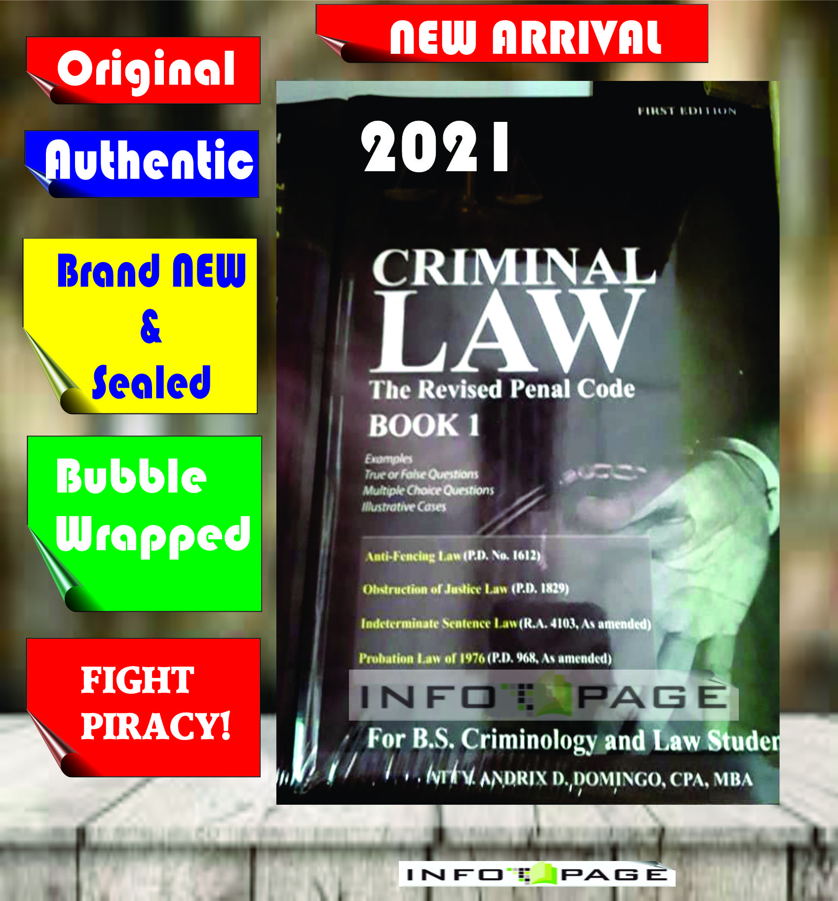 AUTHENTIC (2021) The Revised Penal Code CRIMINAL LAW Book 1 by Andrix