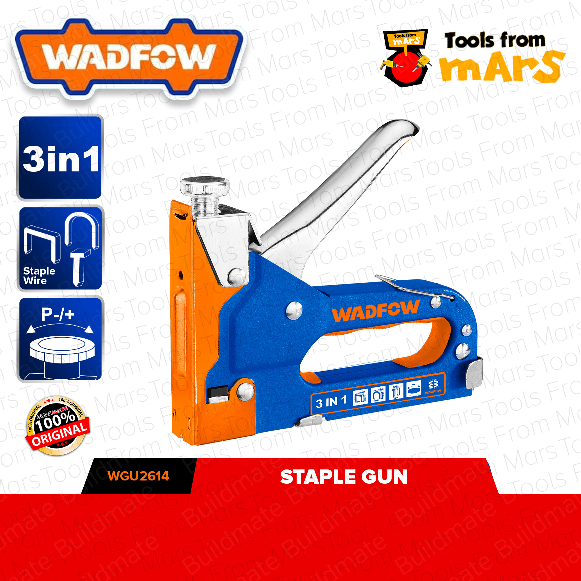 WADFOW Staple Gun 3in1 Heavy Duty Staplers Stapler Gun for Wood, Crafts