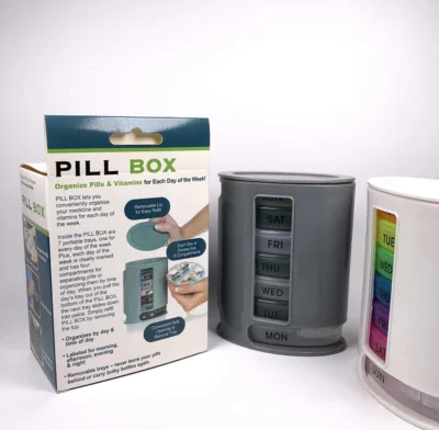 Pill Pro Pill Organizer Compact Pill Box 7 Day Compartments Tablet Holder Convenient Medicine Storage Box
