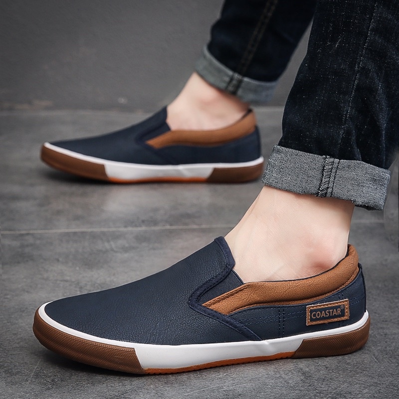 Original COASTAR Korean Style Slip On Shoes For Men Casual Leather ...