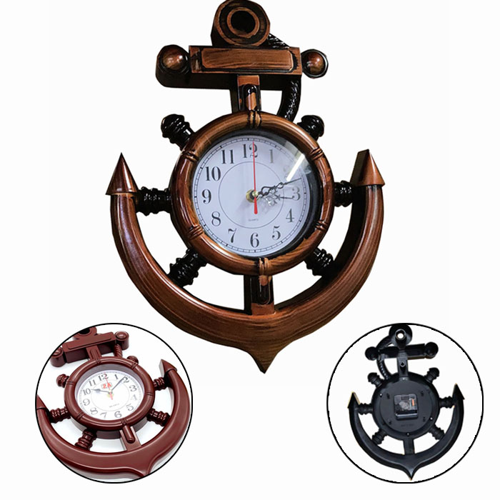Anchor Wall Clock Wood Anchor Clock Hanging Wall Clock Ship Wheel