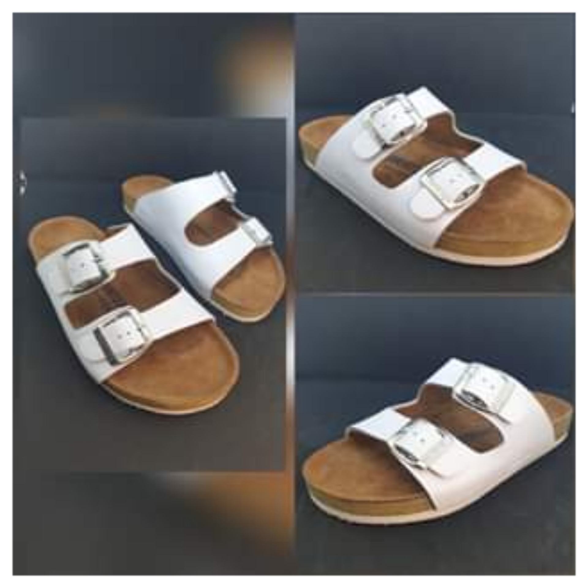 birkenstock arizona natural leather white