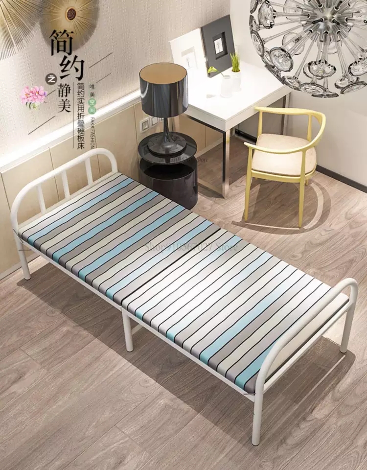 Folding Bed Single Portable Home Simple Bed Folding Bed High