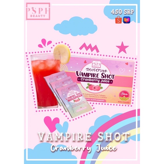 Vampire Shot VAMPIRE SHOT CRANBERRY JUICE by PSPH BEAUTY with FREEBIES | Lazada PH