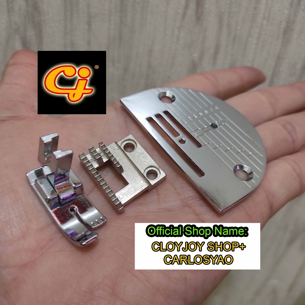 3 lines attachment set feed dog throat plate presser foot for singer