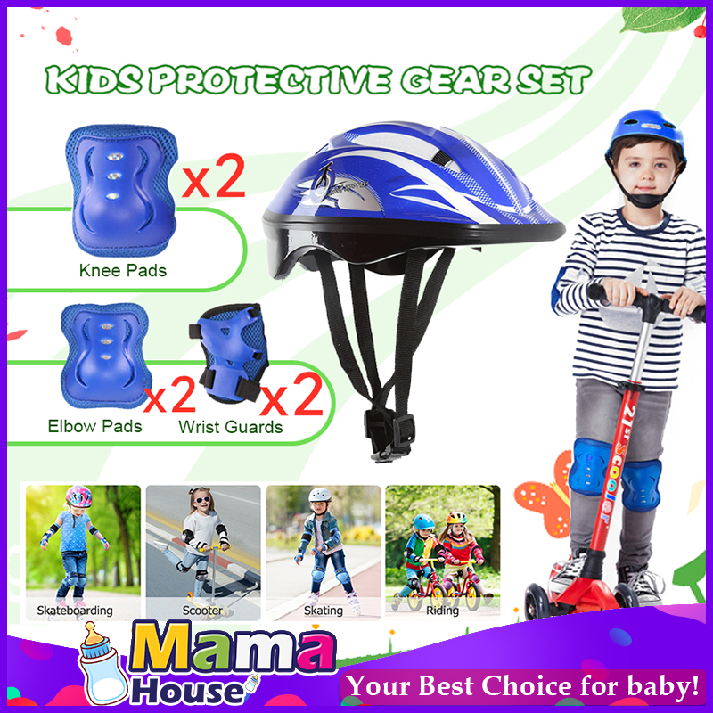 Scooter Roller Skate Skateboard/Skate Helmet with Protective Gear Knee Pads Elbow Pads Wrist Guards for Kids Multi-Sport Skateboard Rollerblading Cycling Skating 