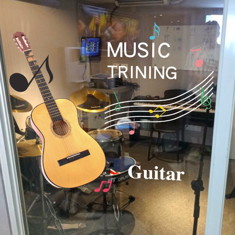 Music Training Classroom Decoration Glass Door Sticker Art School Piano