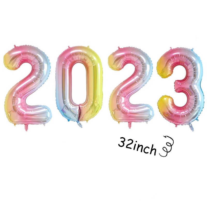 【COD】 2023 Balloons for New Year and Graduation 32” Foil Big Number ...