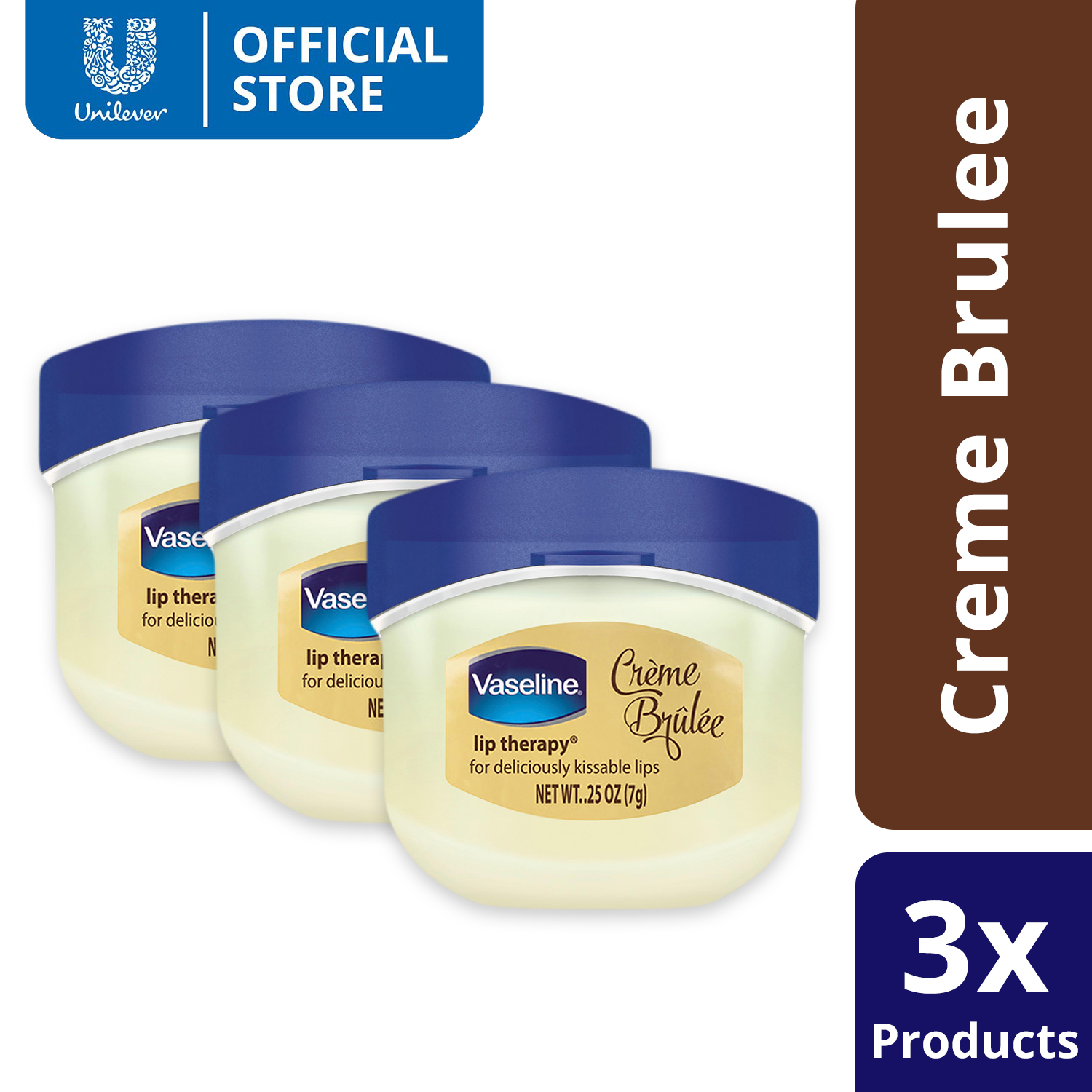 [BUNDLE] Vaseline Lip Therapy Crème Brulee 7g x3 Lazada PH